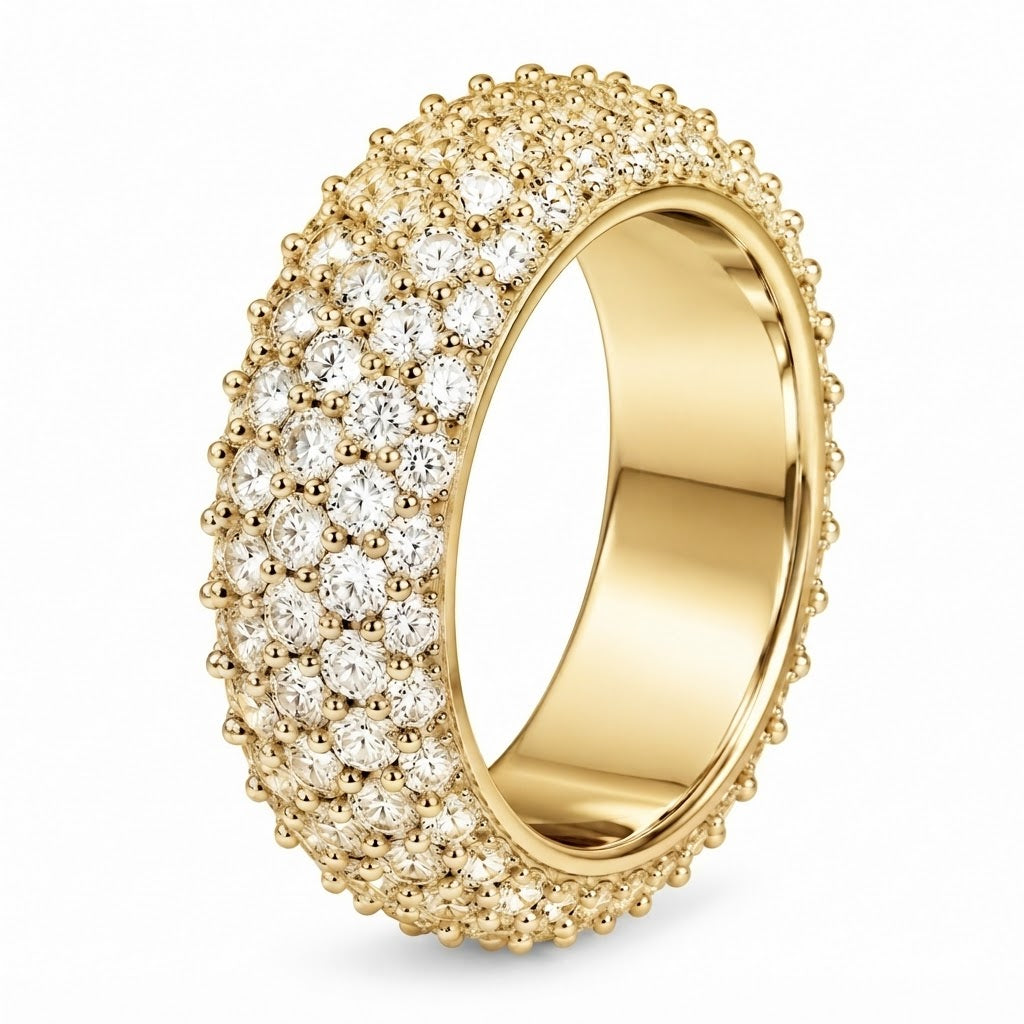 Moissanite 5-Row Band Ring