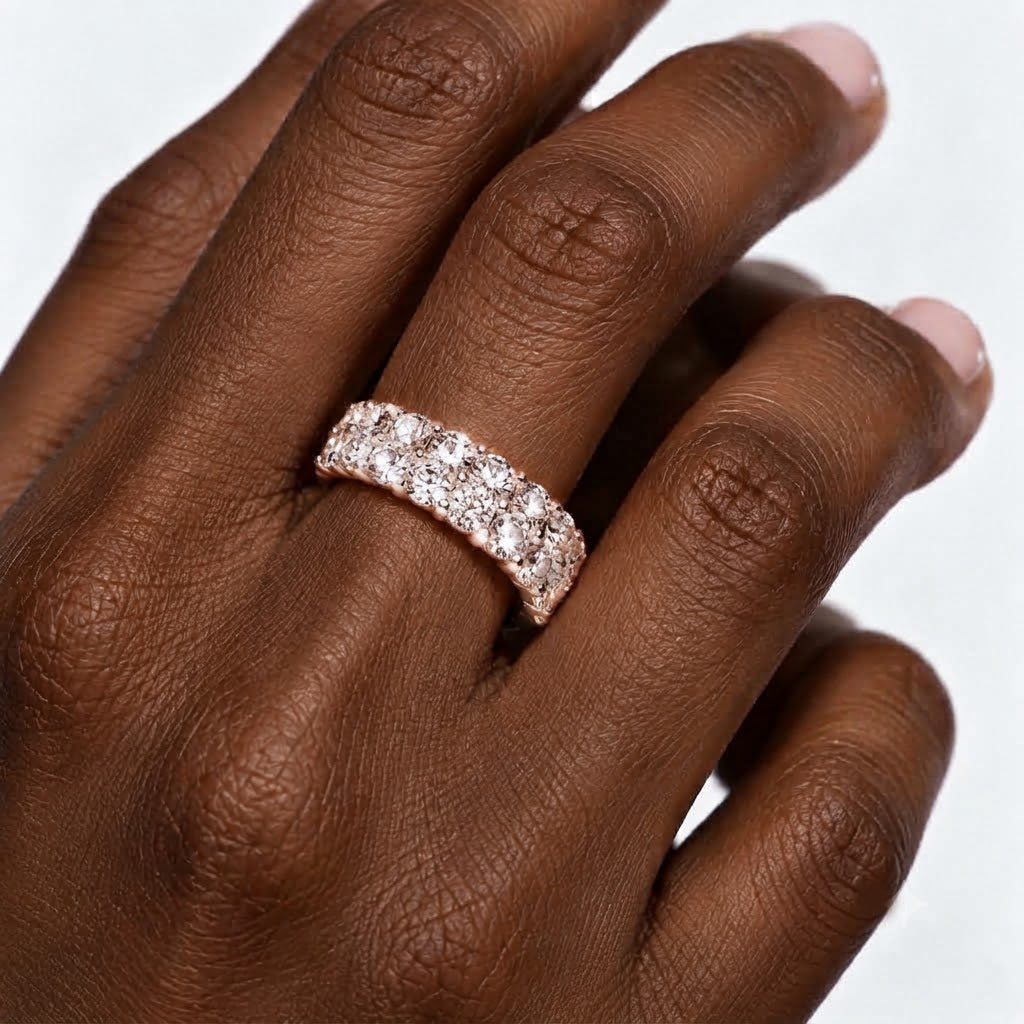 2-Row Moissanite Band Ring