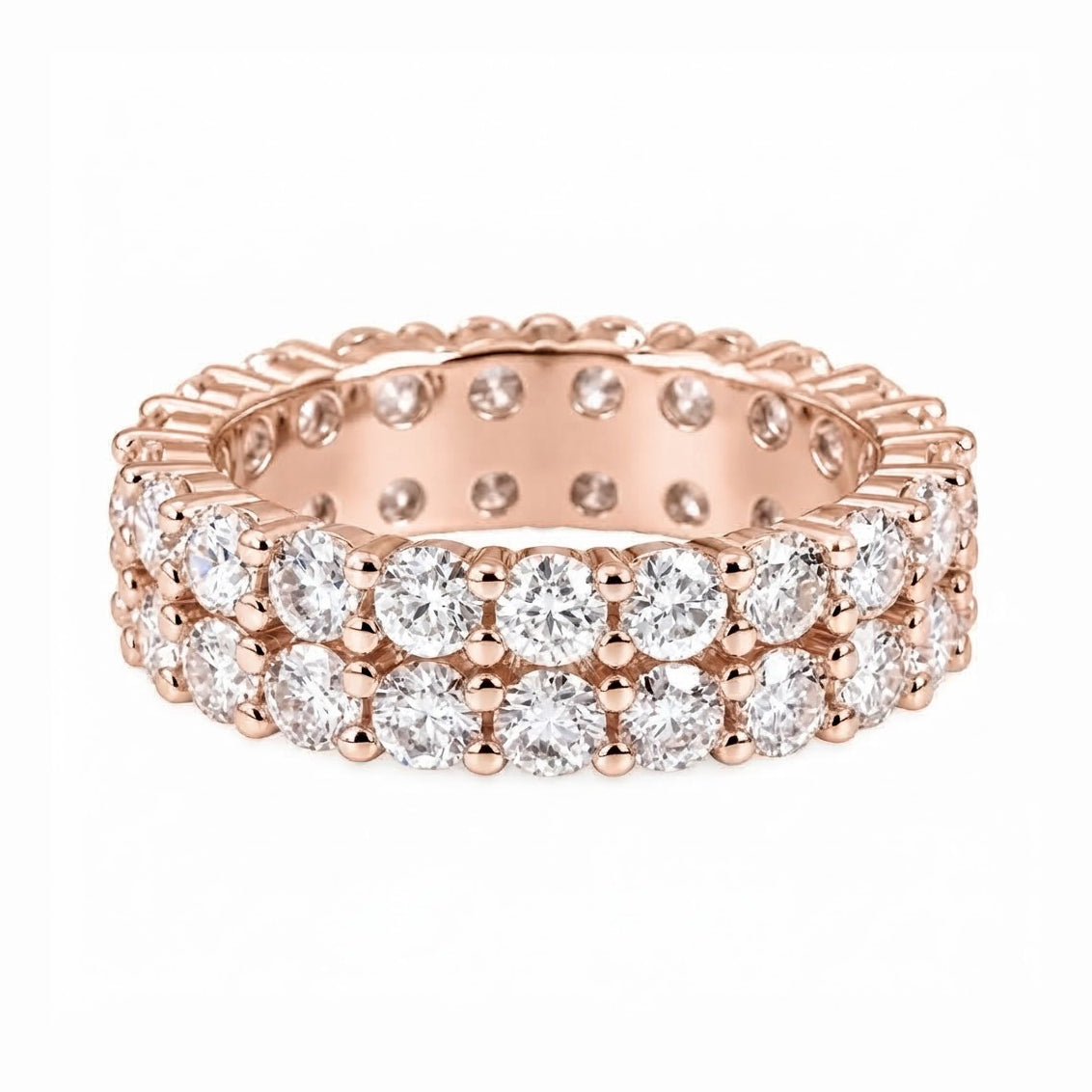 2-Row Moissanite Band Ring