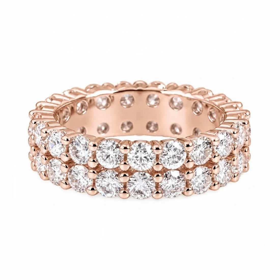 2-Row Moissanite Band Ring