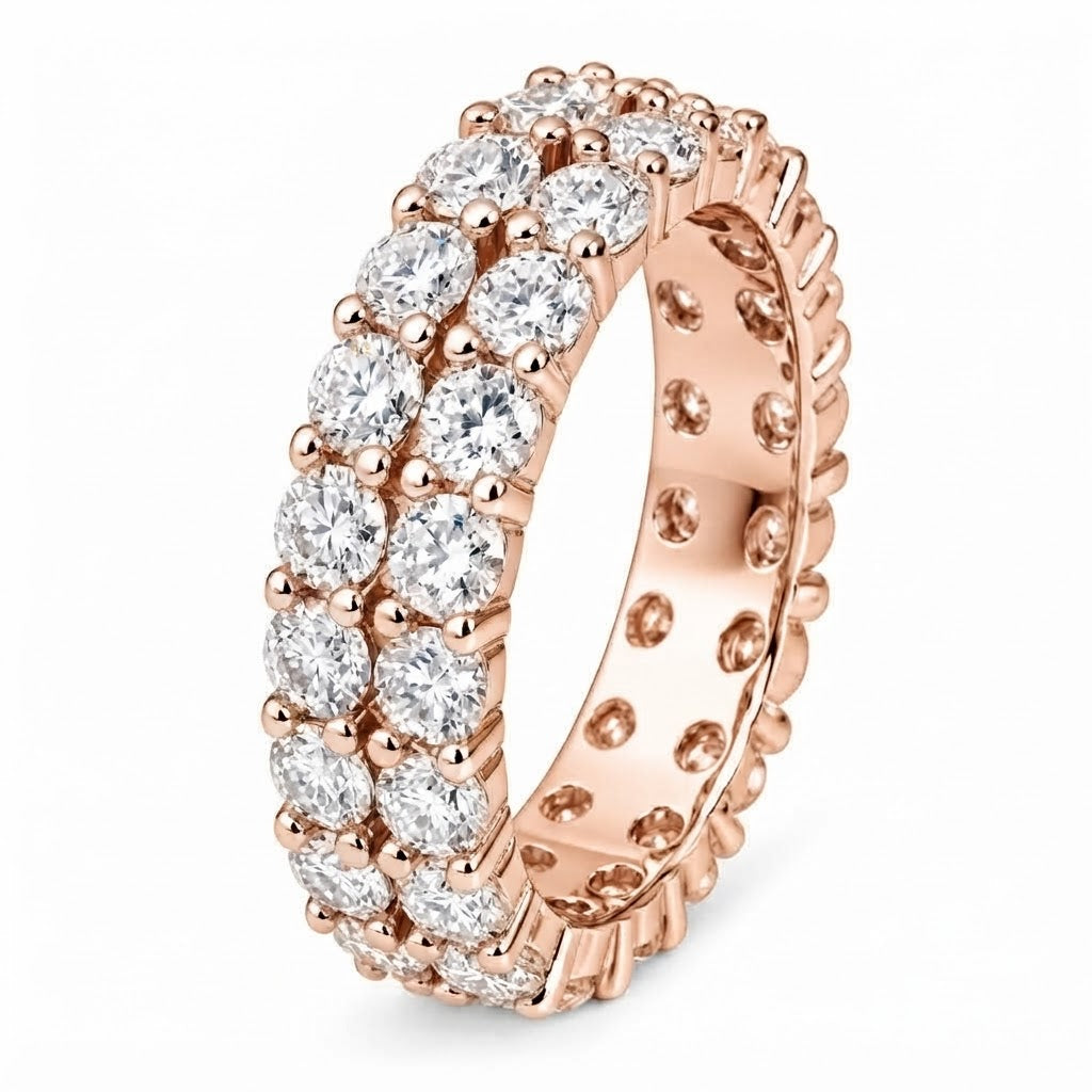2-Row Moissanite Band Ring