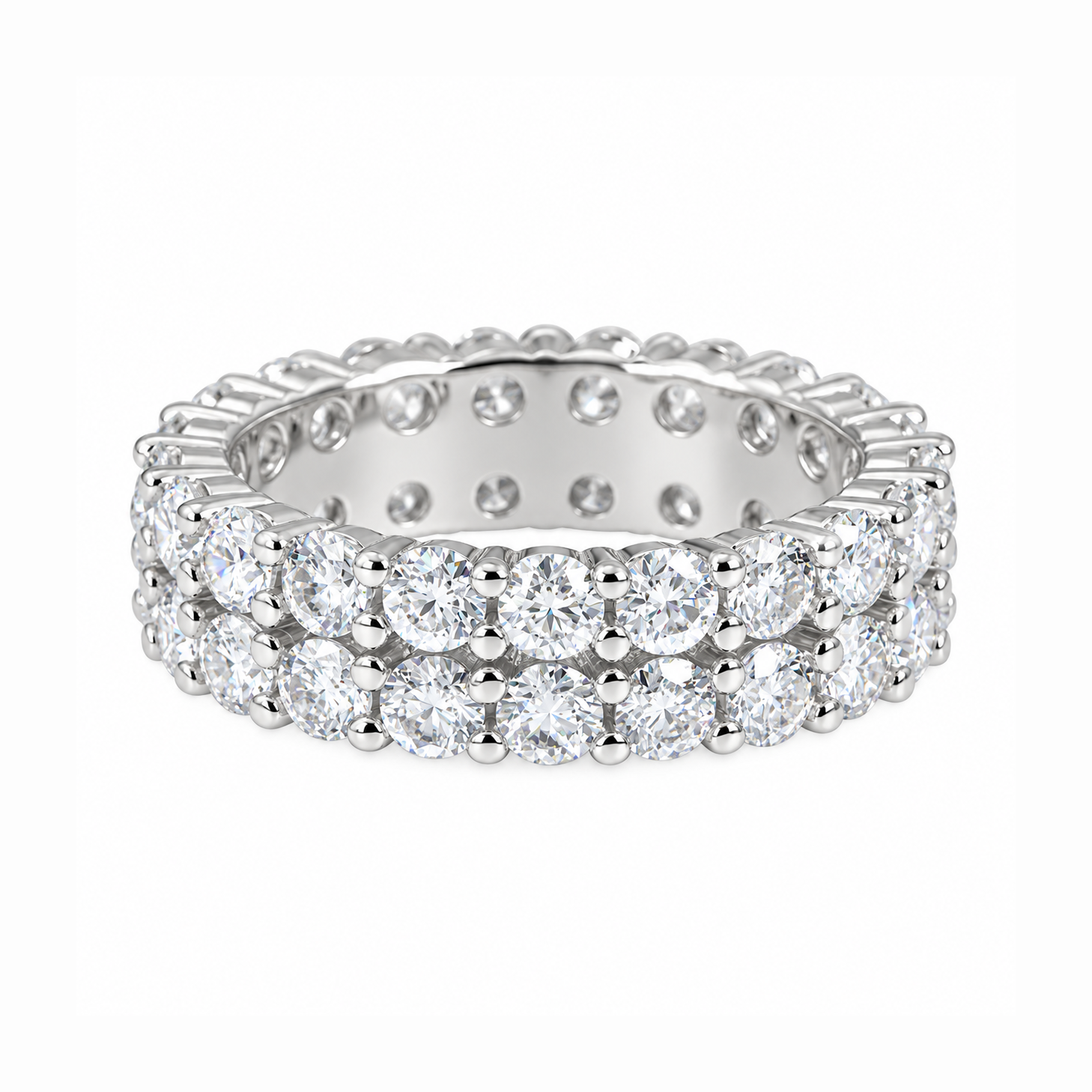 2-Row Moissanite Band Ring