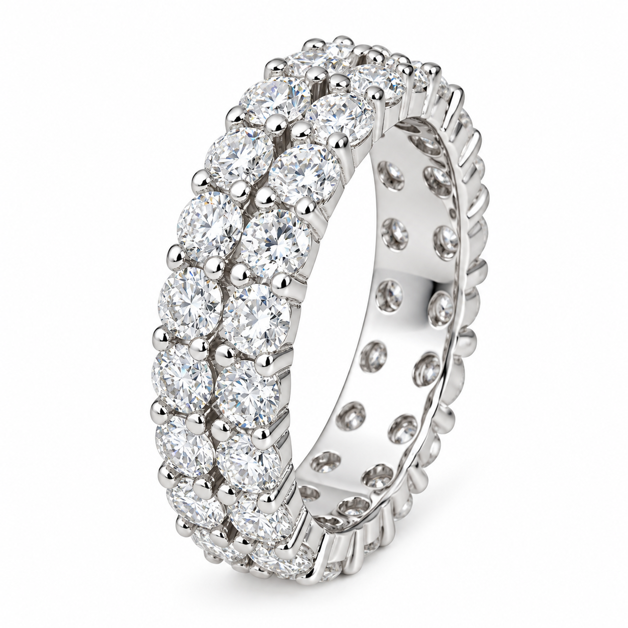 2-Row Moissanite Band Ring