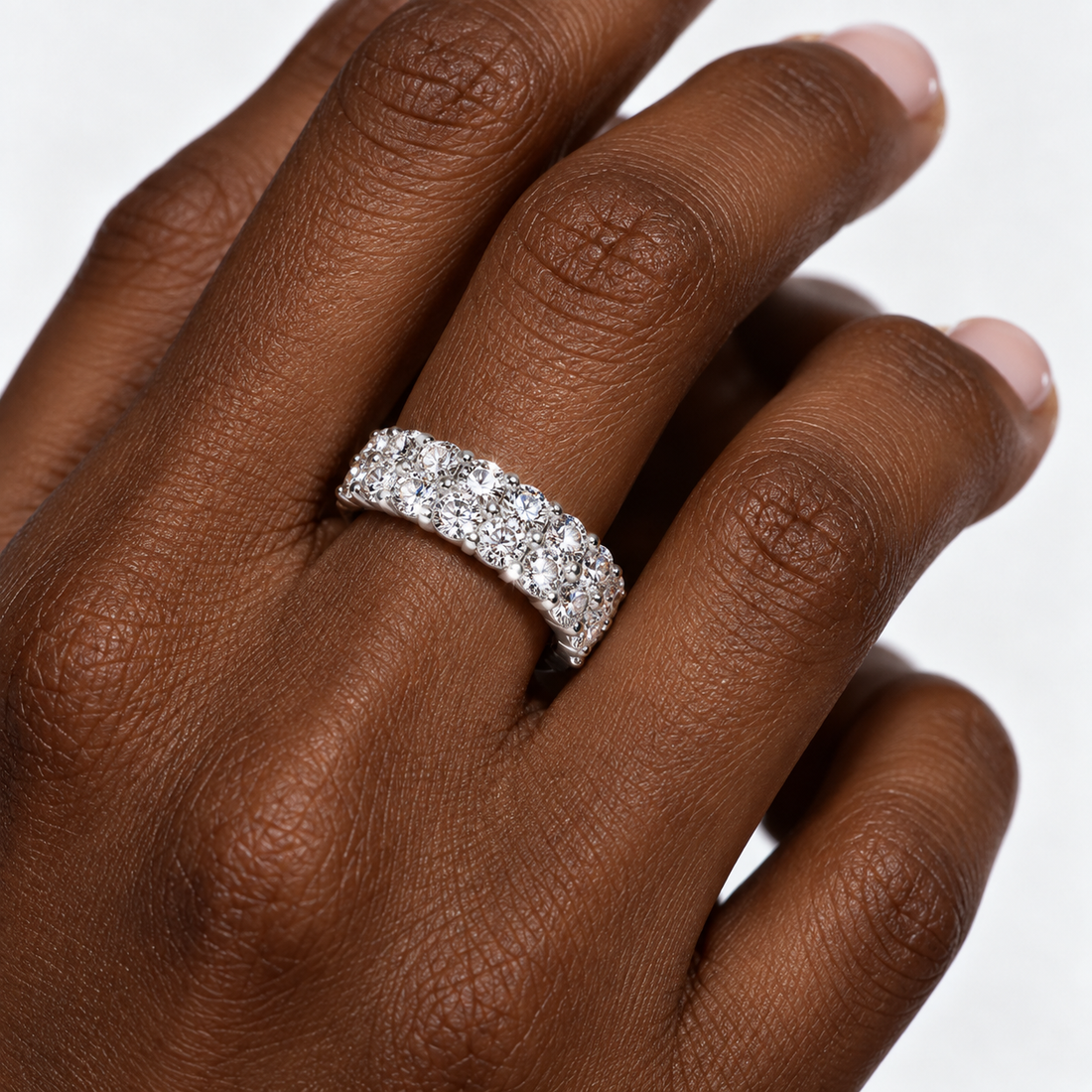 2-Row Moissanite Band Ring