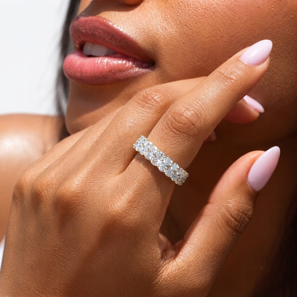 2-Row Moissanite Band Ring