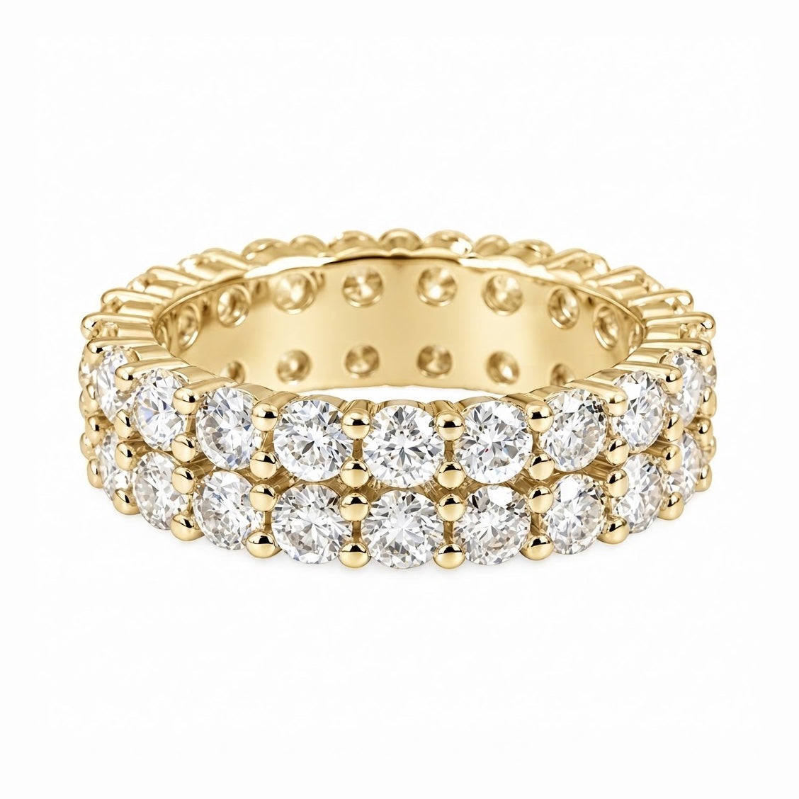 2-Row Moissanite Band Ring