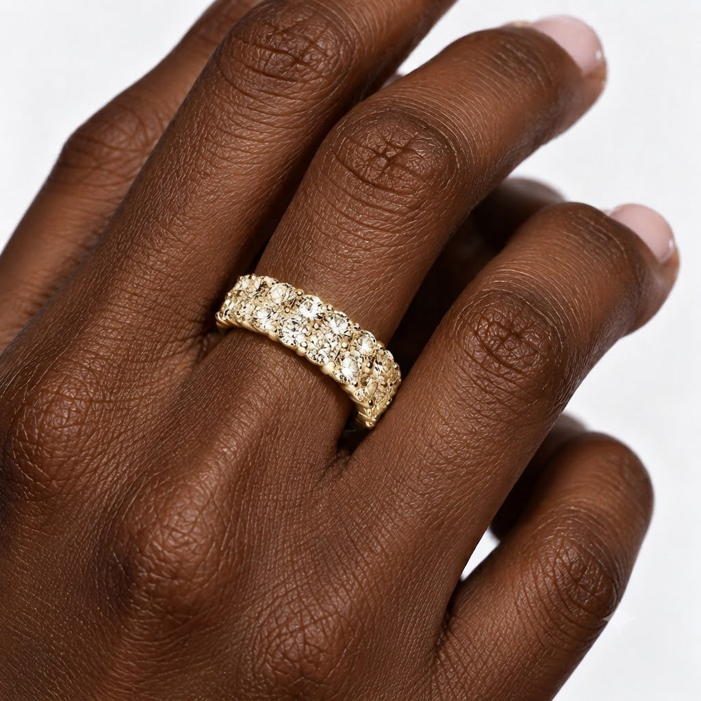 2-Row Moissanite Band Ring