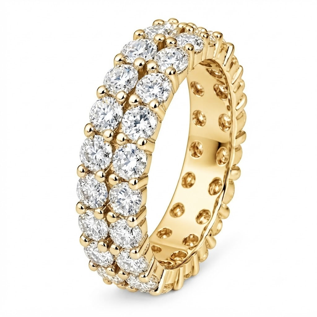 2-Row Moissanite Band Ring