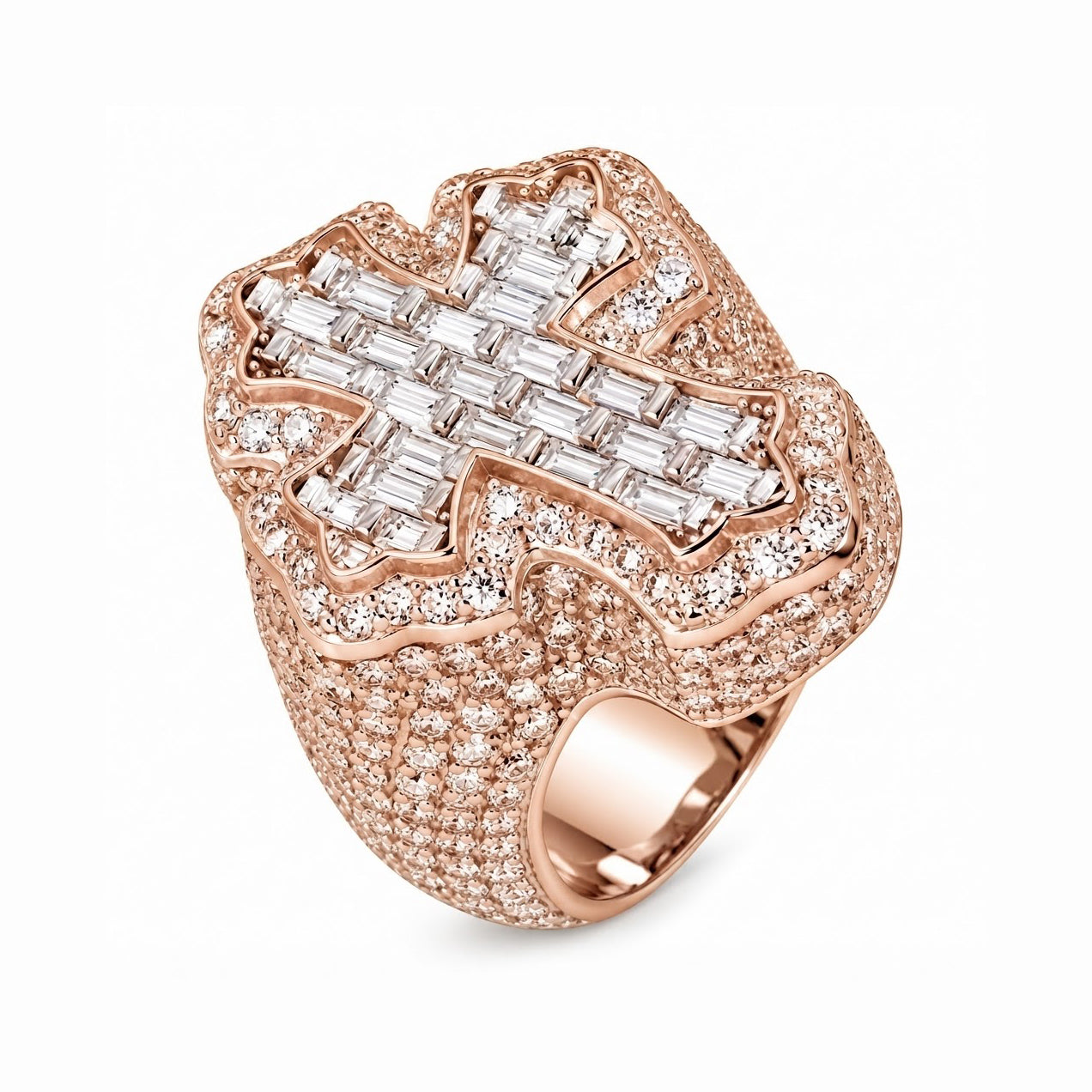 Moissanite Diamond Fleur Cross Ring