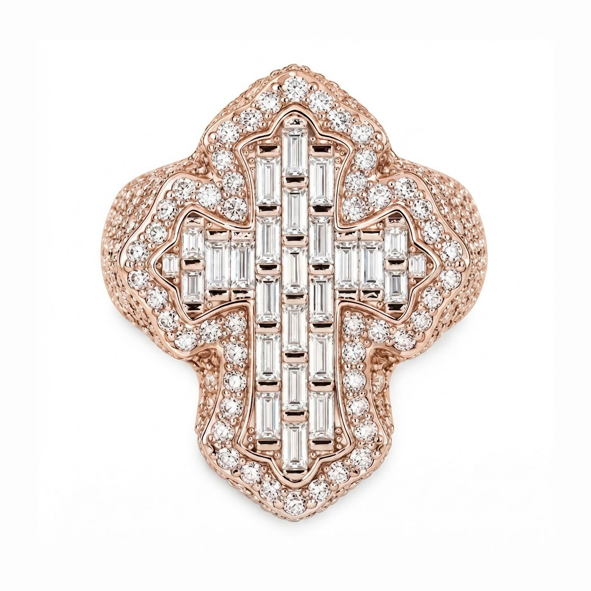 Moissanite Diamond Fleur Cross Ring