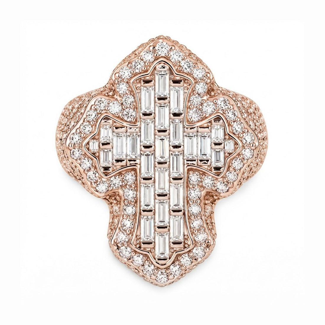 Moissanite Diamond Fleur Cross Ring