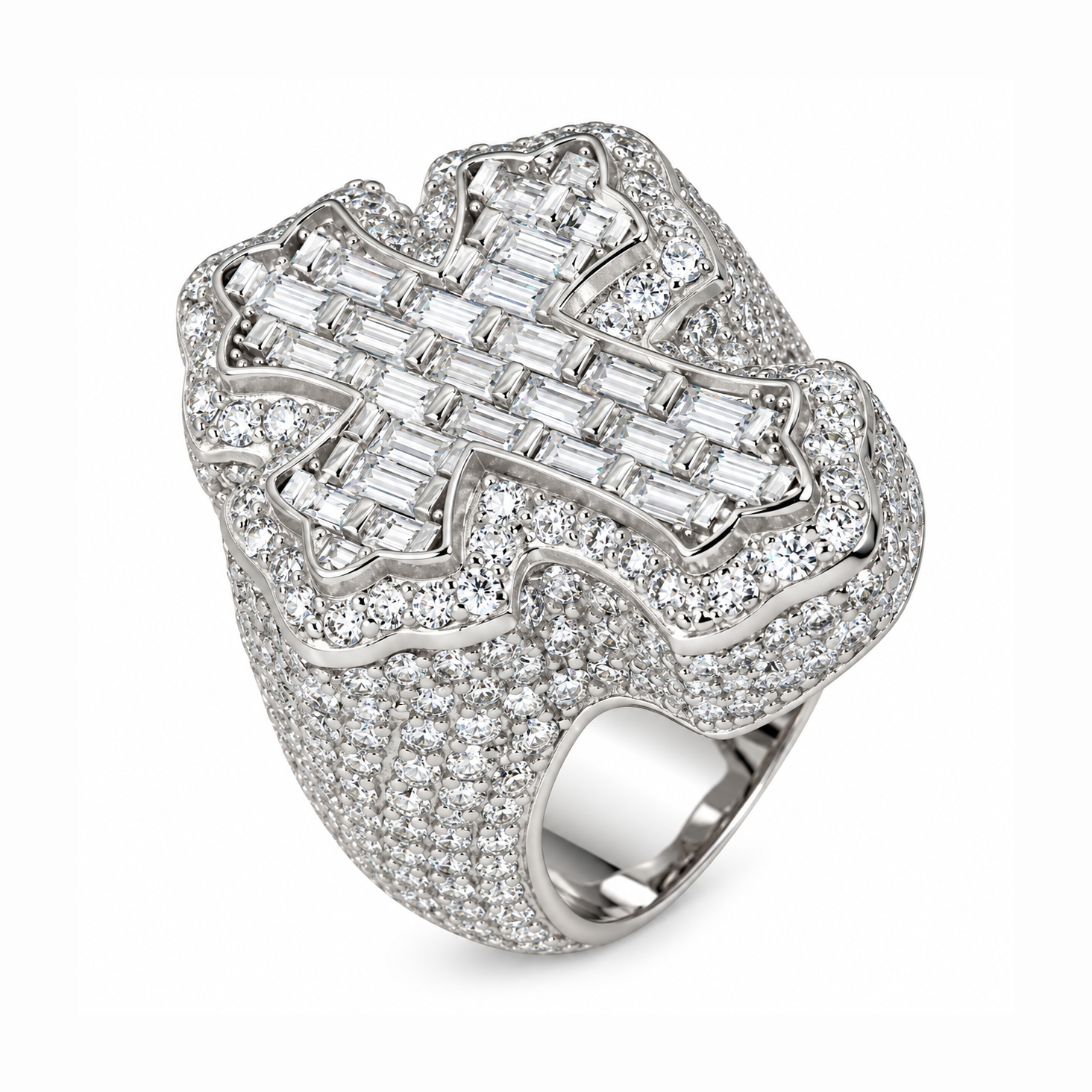 Moissanite Diamond Fleur Cross Ring