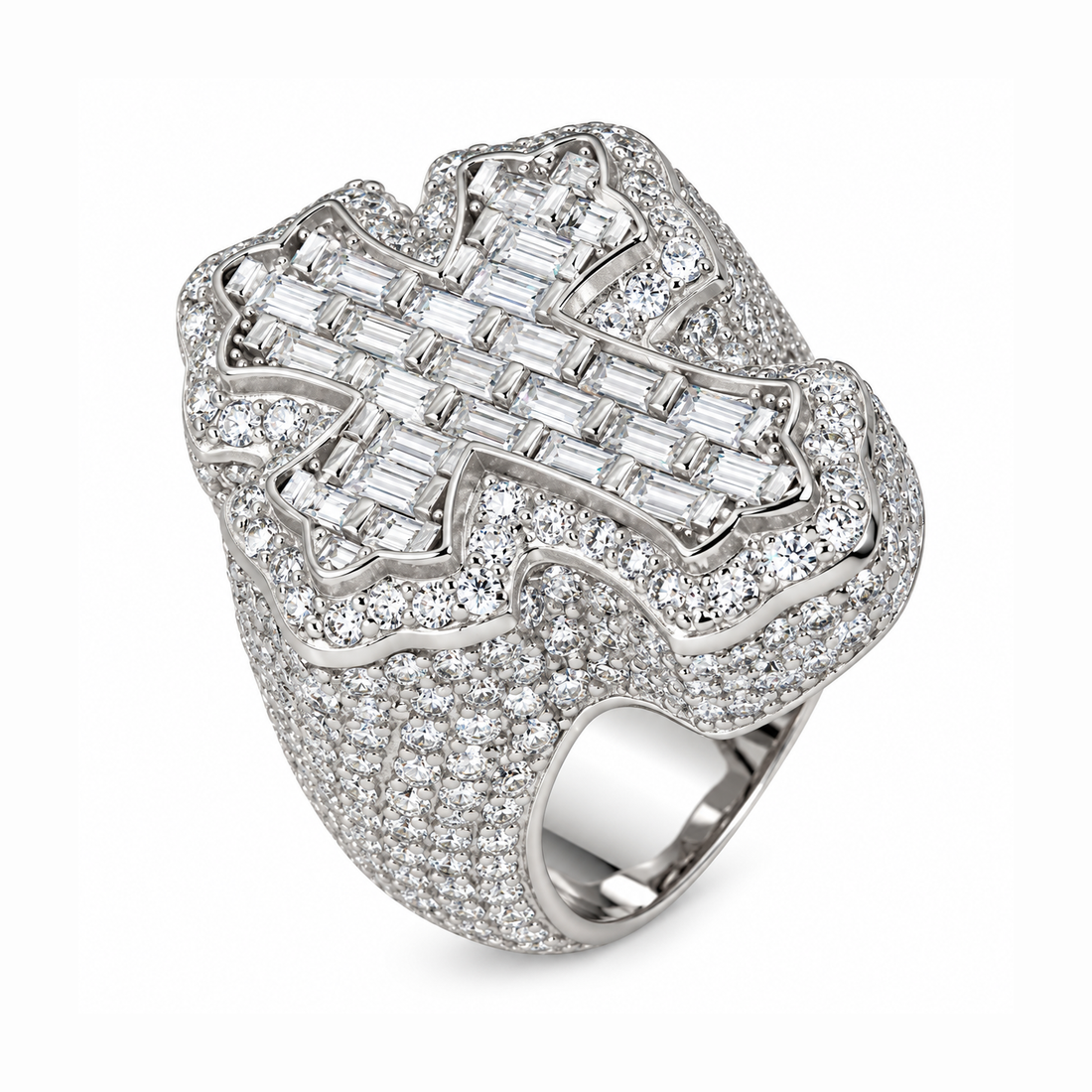 Moissanite Diamond Fleur Cross Ring