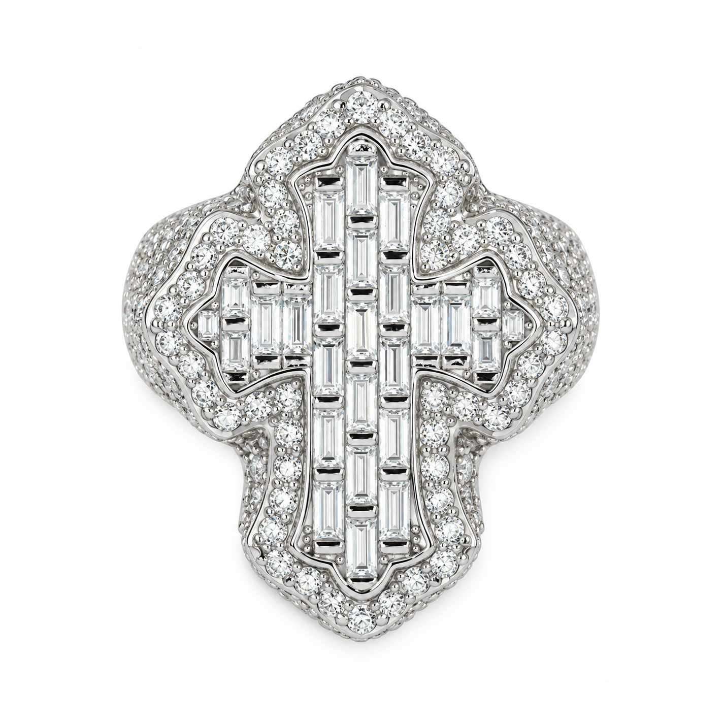 Moissanite Diamond Fleur Cross Ring