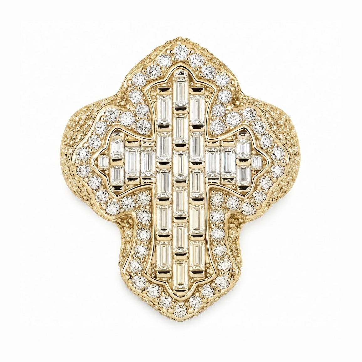 Moissanite Diamond Fleur Cross Ring