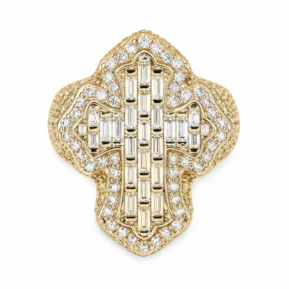 Moissanite Diamond Fleur Cross Ring