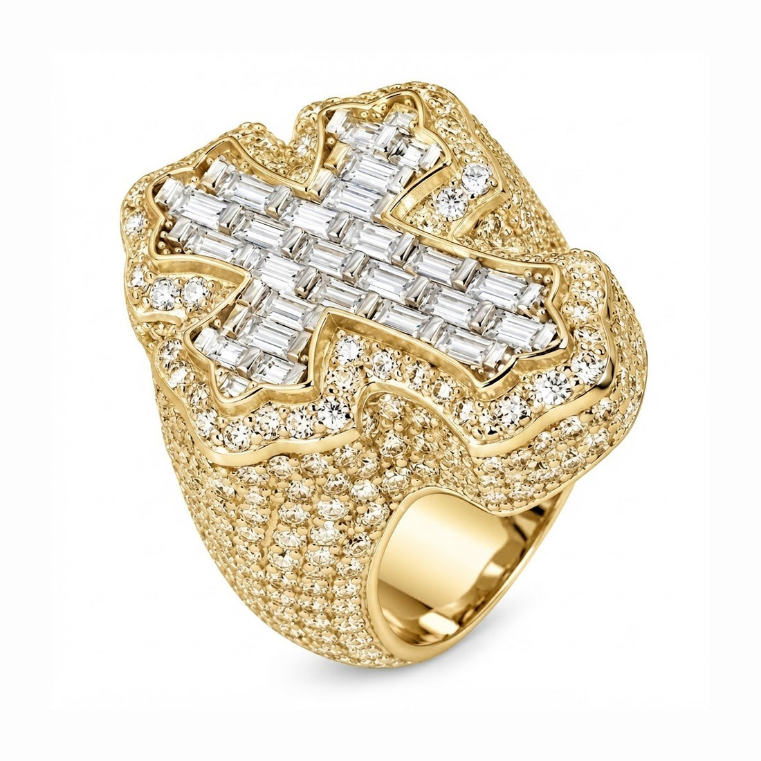 Moissanite Diamond Fleur Cross Ring