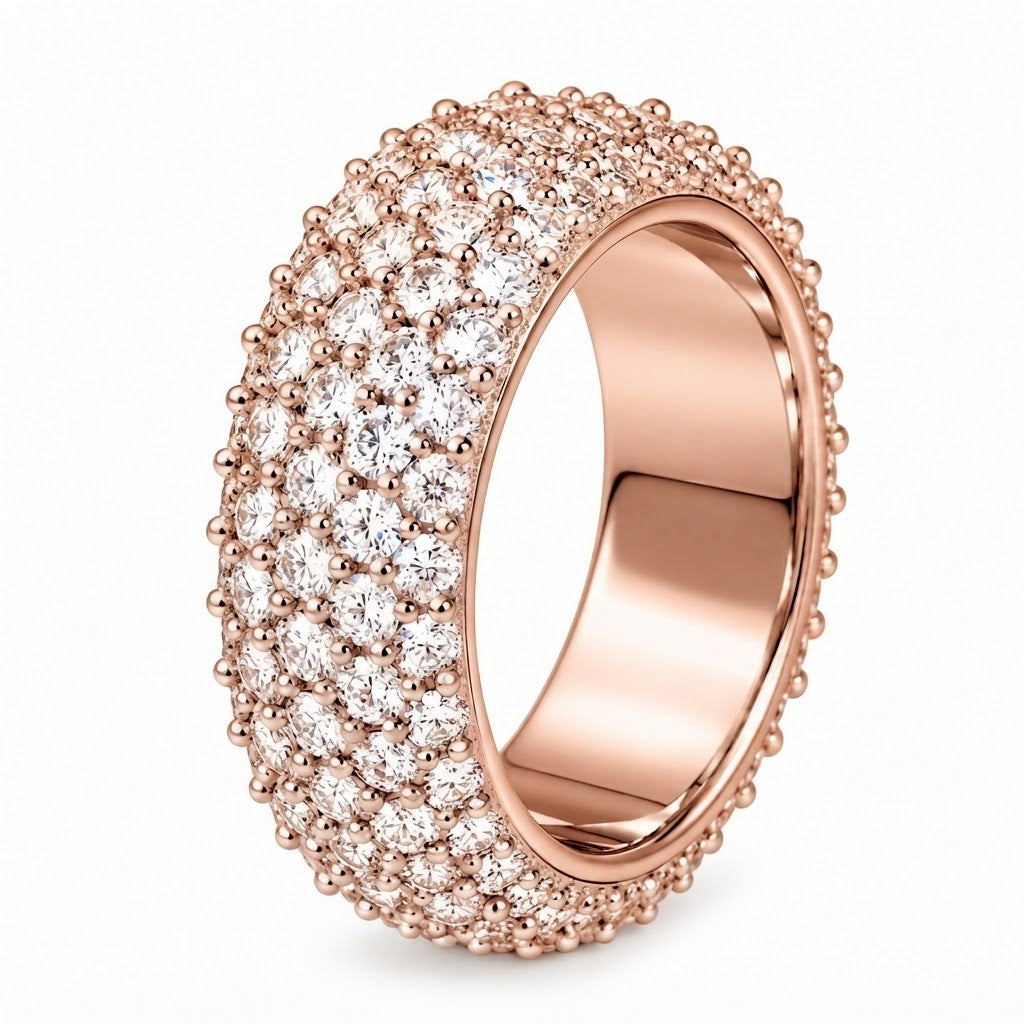 Iced Out VVS 5-Row Iced Band Ring