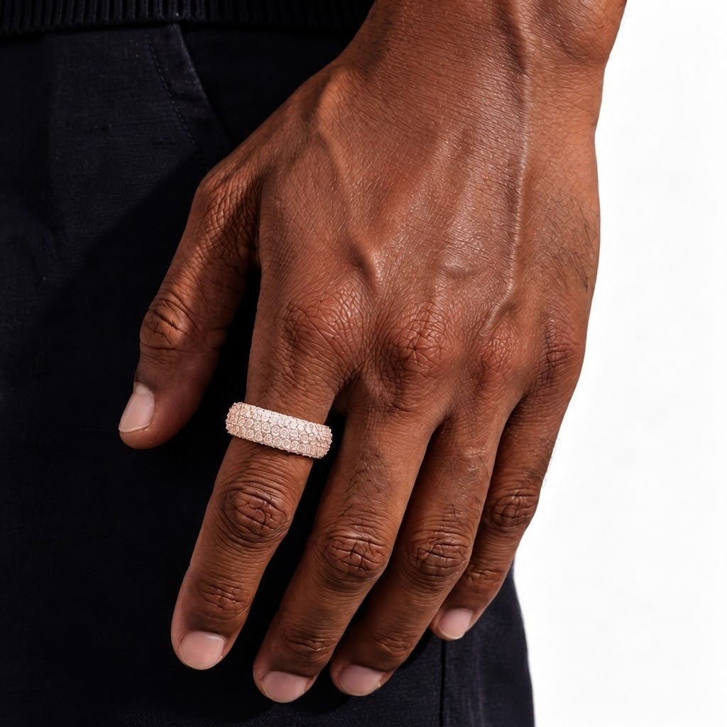 Iced Out VVS 5-Row Iced Band Ring