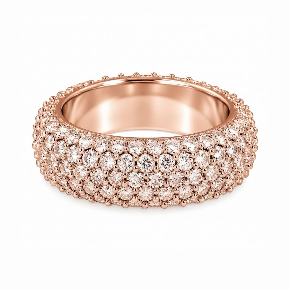 Iced Out VVS 5-Row Iced Band Ring