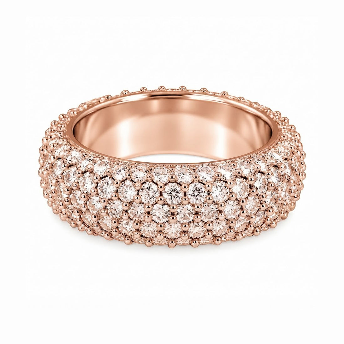Iced Out VVS 5-Row Iced Band Ring