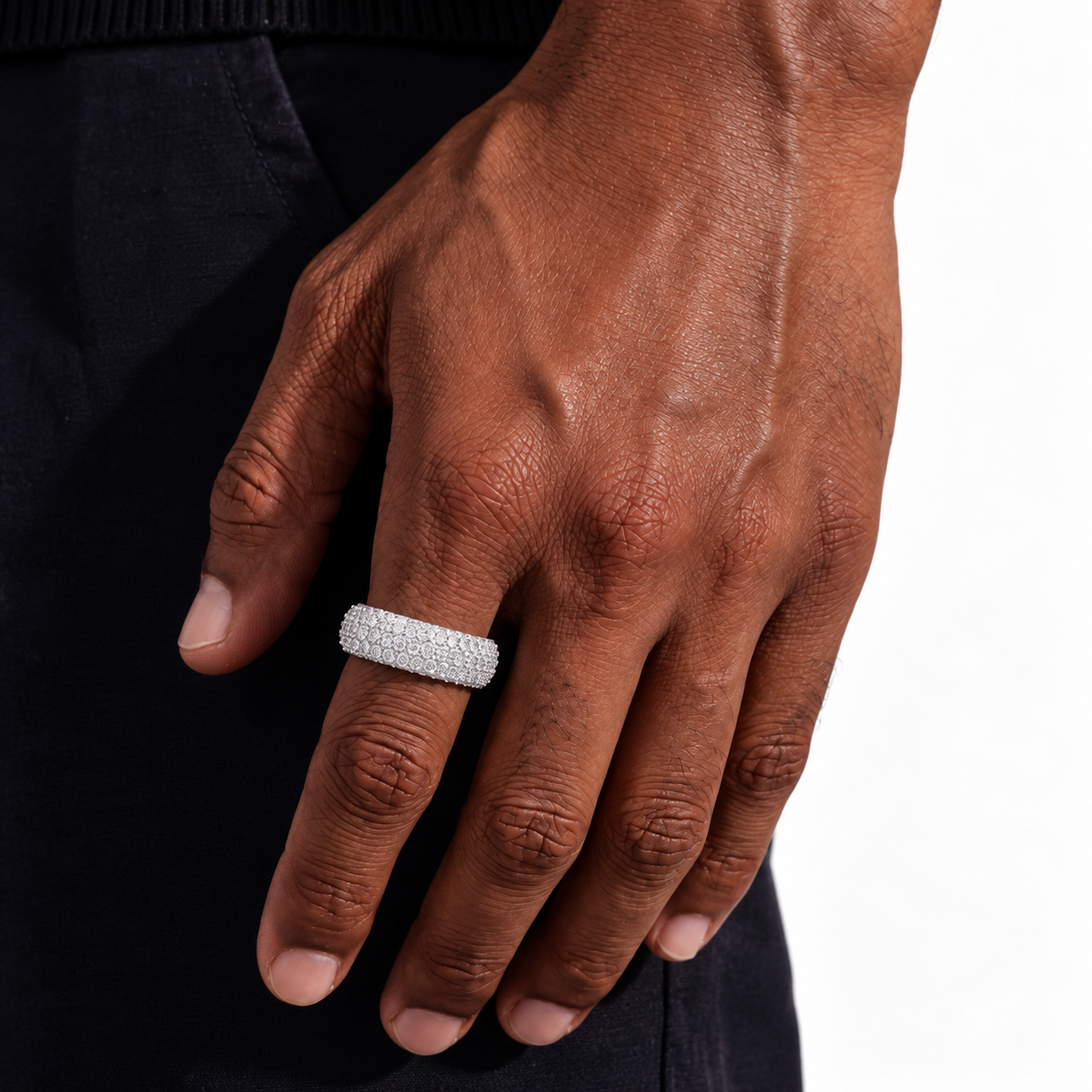 Iced Out VVS 5-Row Iced Band Ring