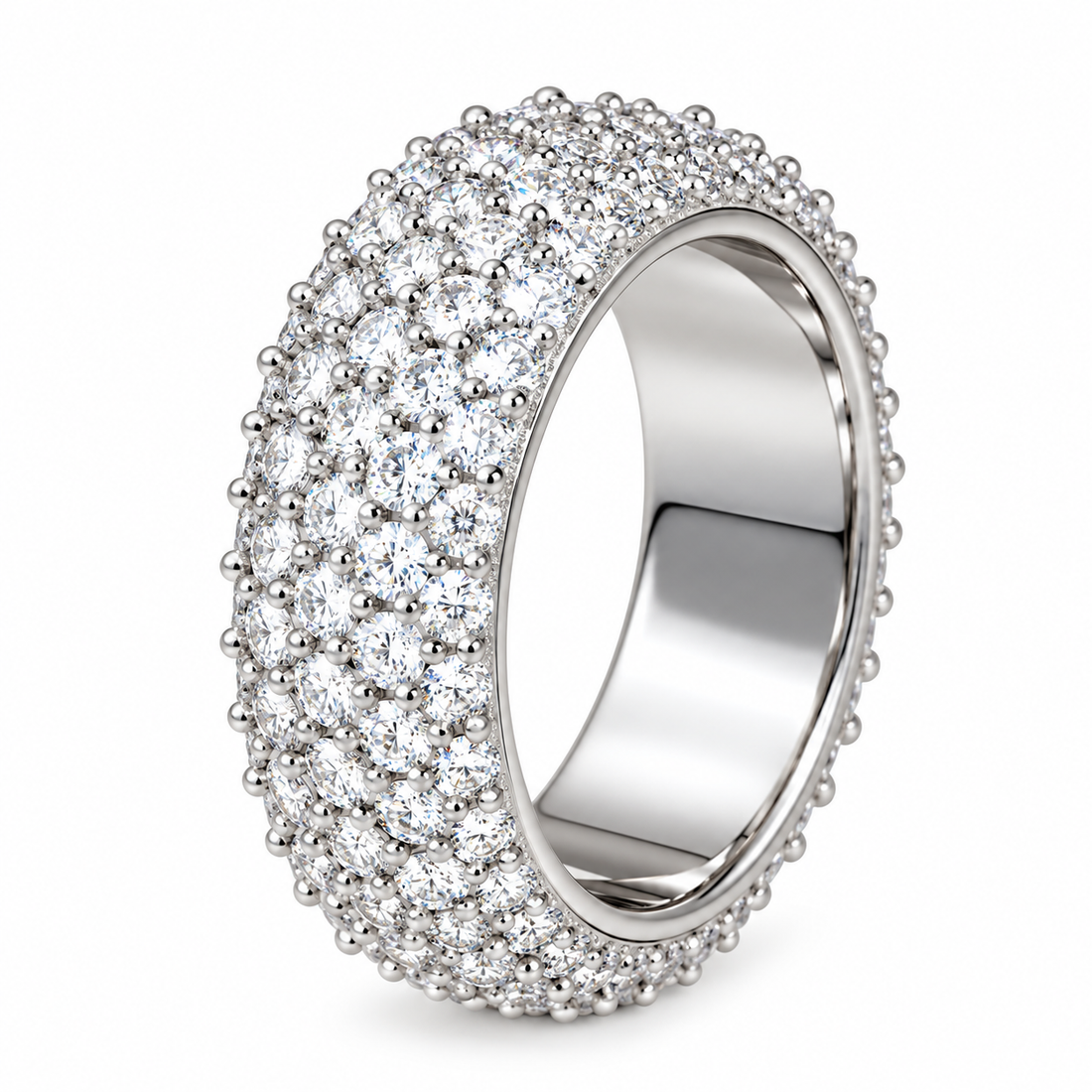 Iced Out VVS 5-Row Iced Band Ring