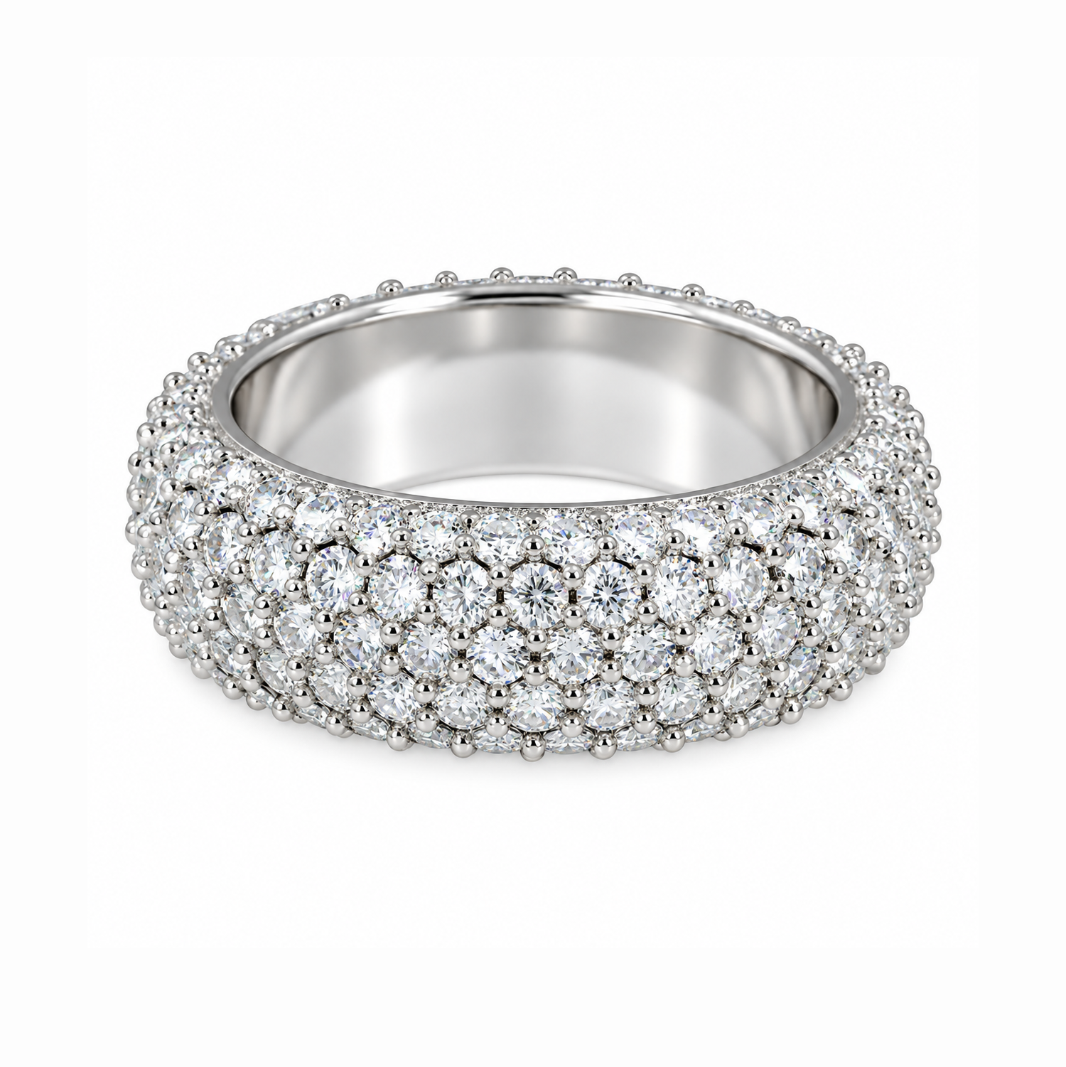 Iced Out VVS 5-Row Iced Band Ring