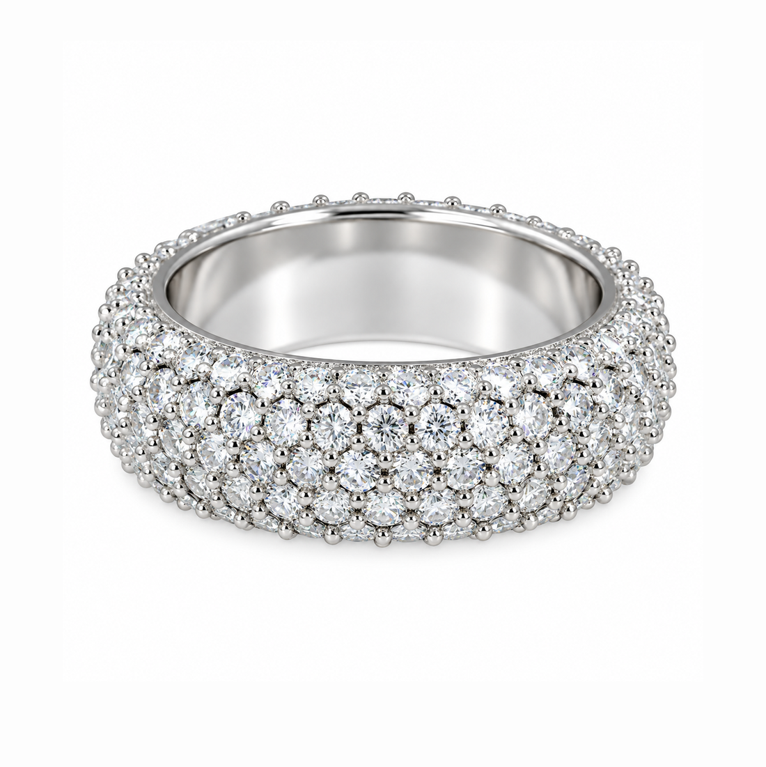 Iced Out VVS 5-Row Iced Band Ring