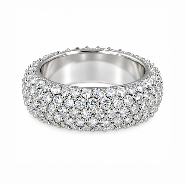 Iced Out VVS 5-Row Iced Band Ring
