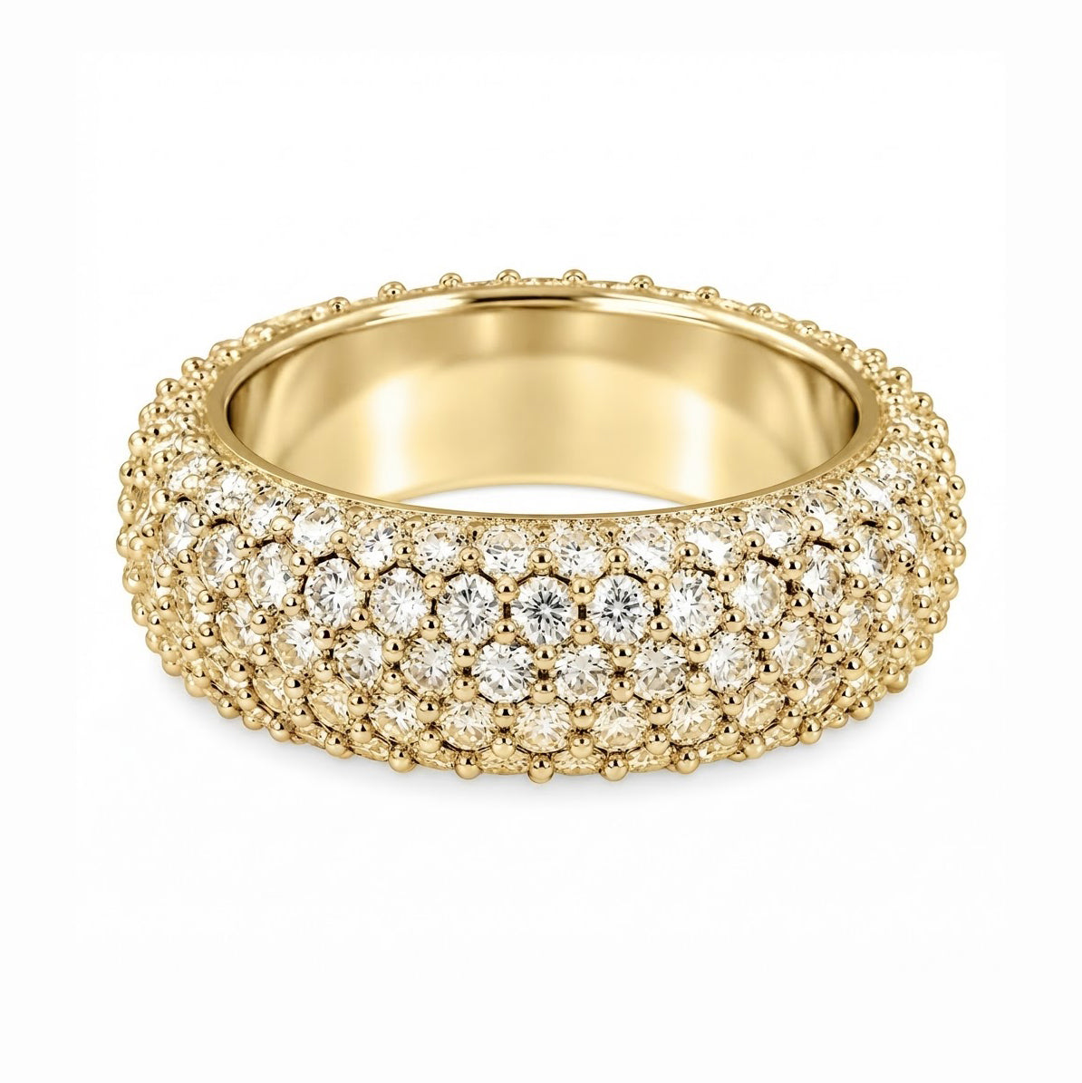 Iced Out VVS 5-Row Iced Band Ring