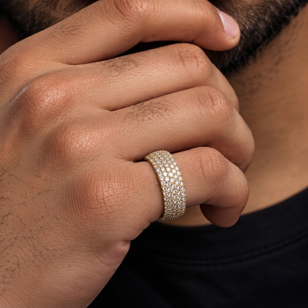 Iced Out VVS 5-Row Iced Band Ring