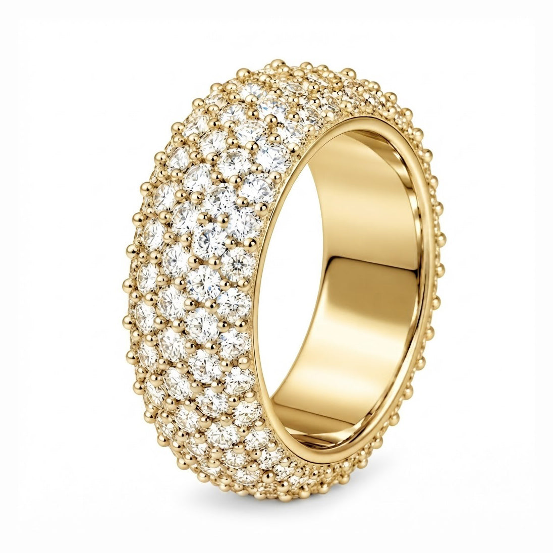 Iced Out VVS 5-Row Iced Band Ring
