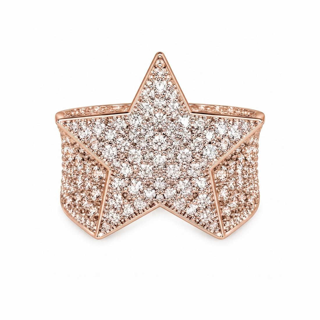 Iced Out VVS Star Shape Hip Hop Ring