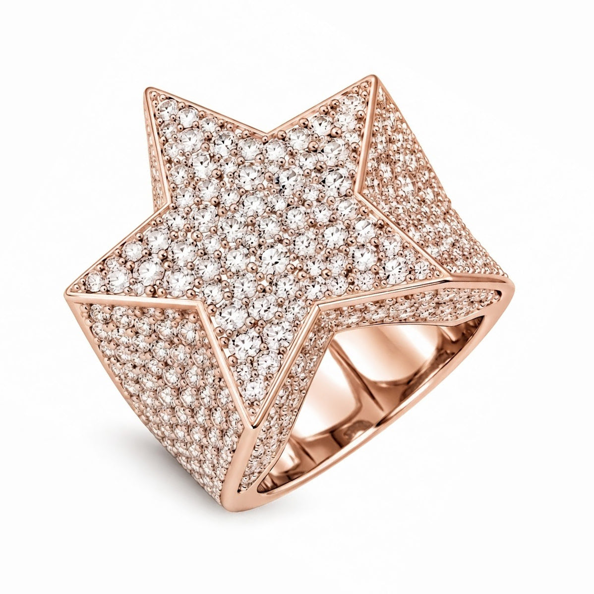 Iced Out VVS Star Shape Hip Hop Ring