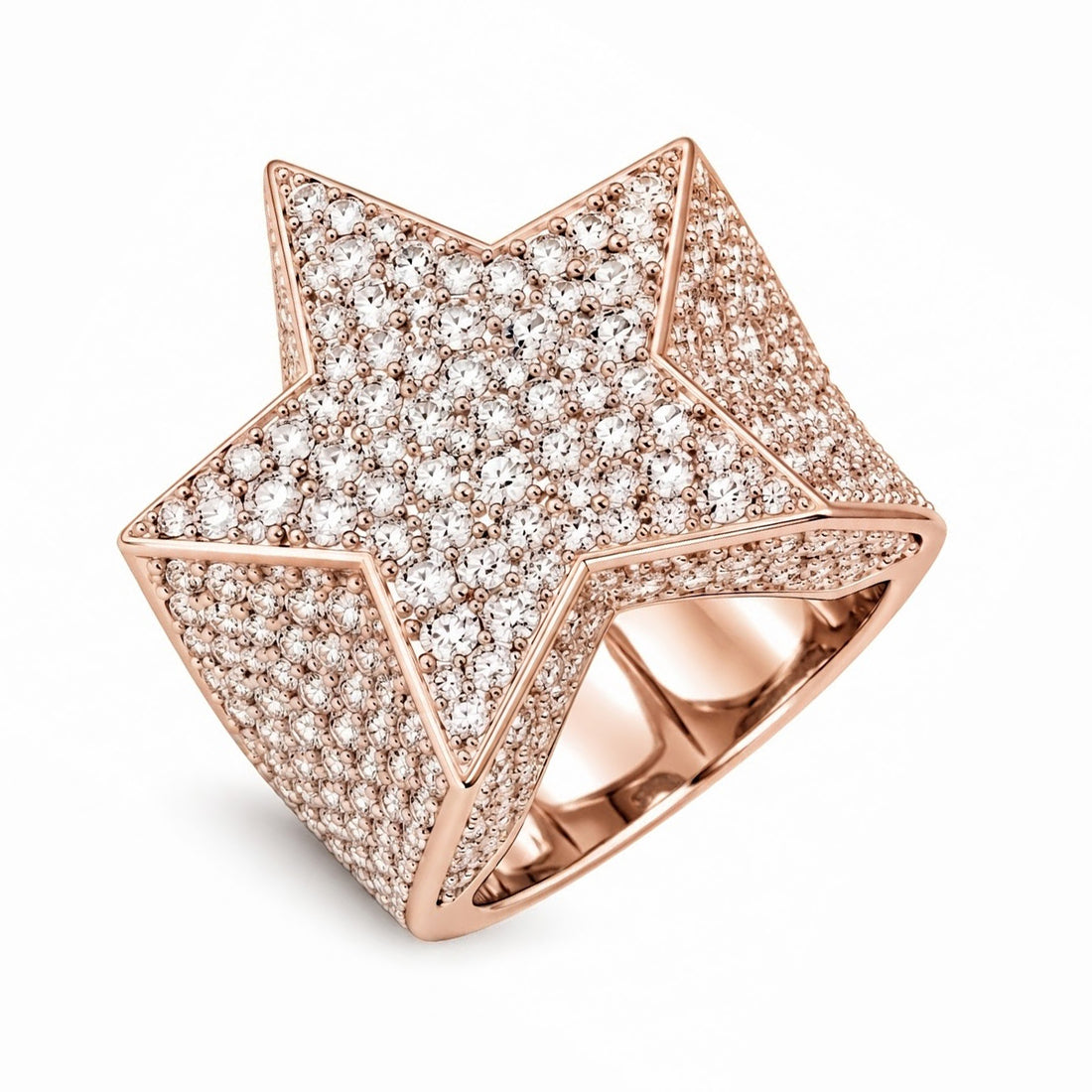 Iced Out VVS Star Shape Hip Hop Ring