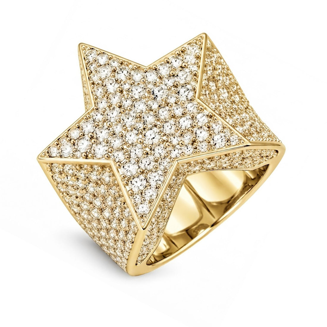 Iced Out VVS Star Shape Hip Hop Ring
