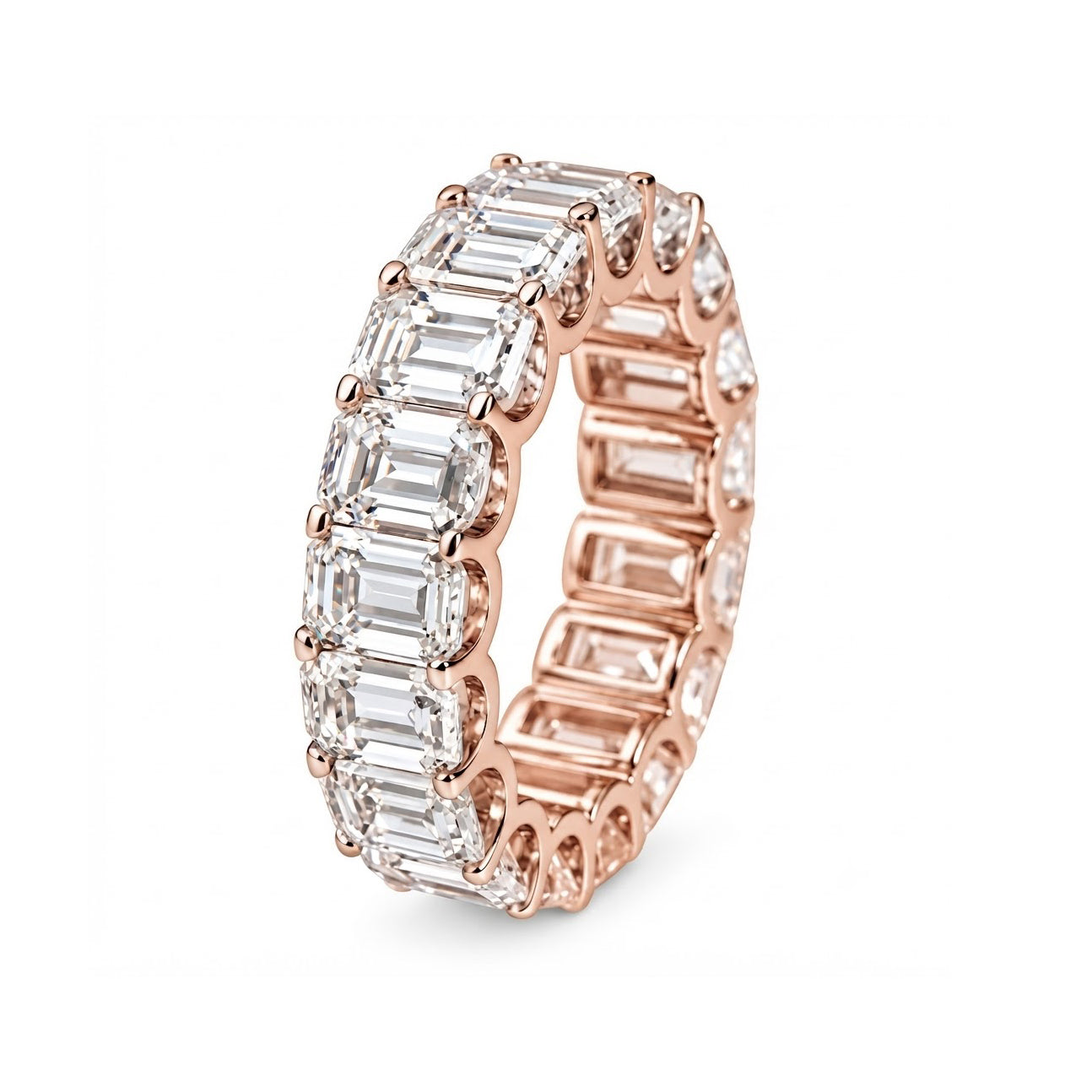 Moissanite Baguette Eternity Band Ring