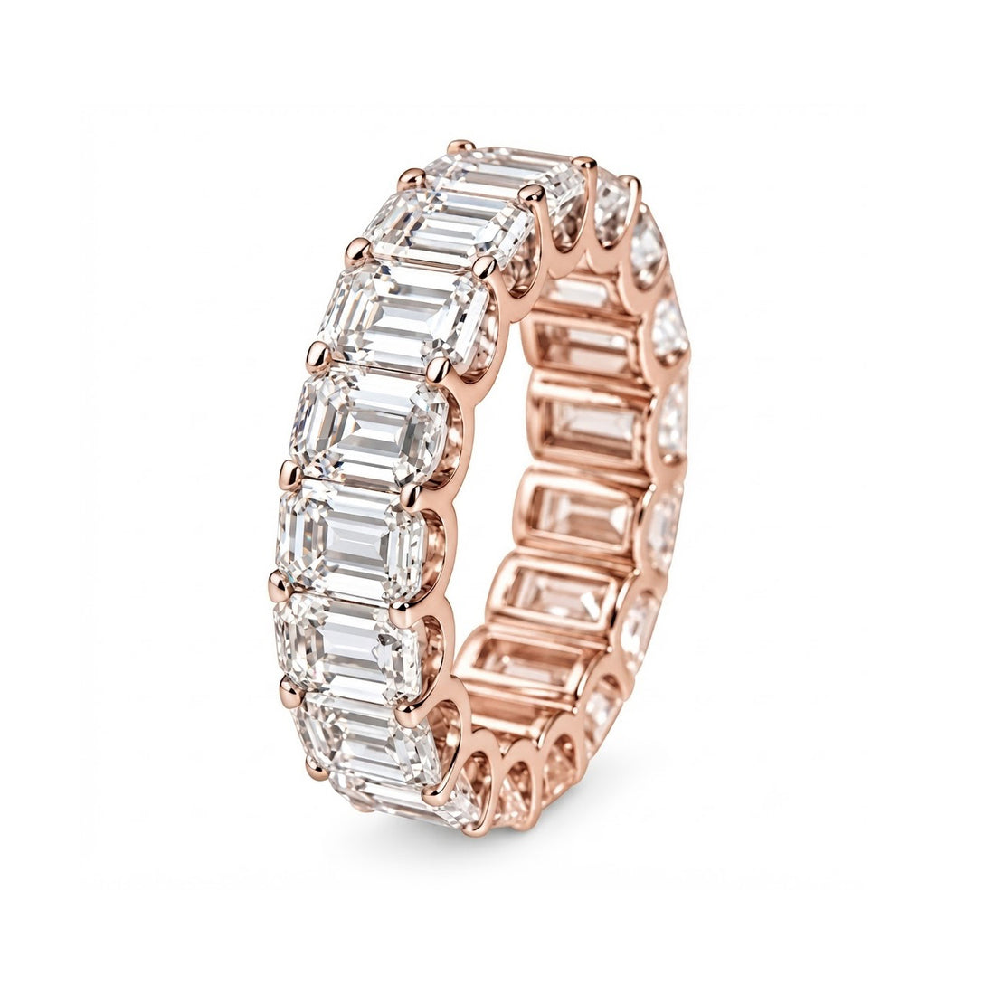 Moissanite Baguette Eternity Band Ring