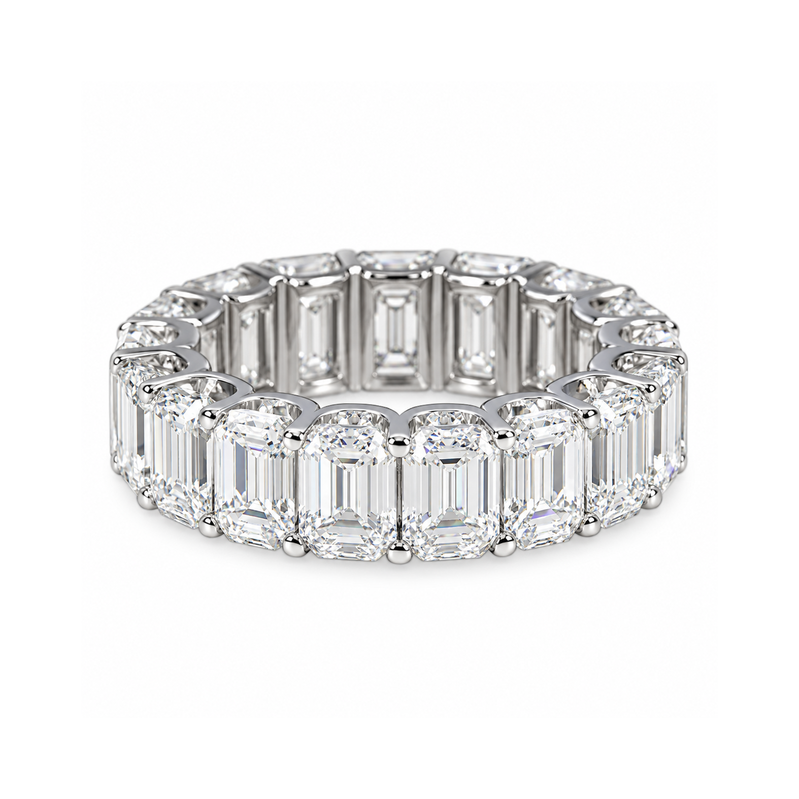Moissanite Baguette Eternity Band Ring
