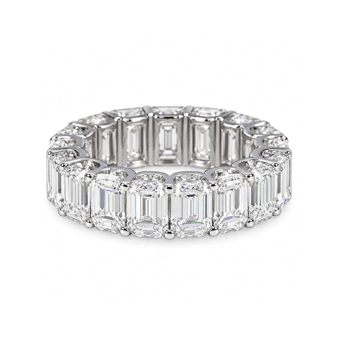 Moissanite Baguette Eternity Band Ring