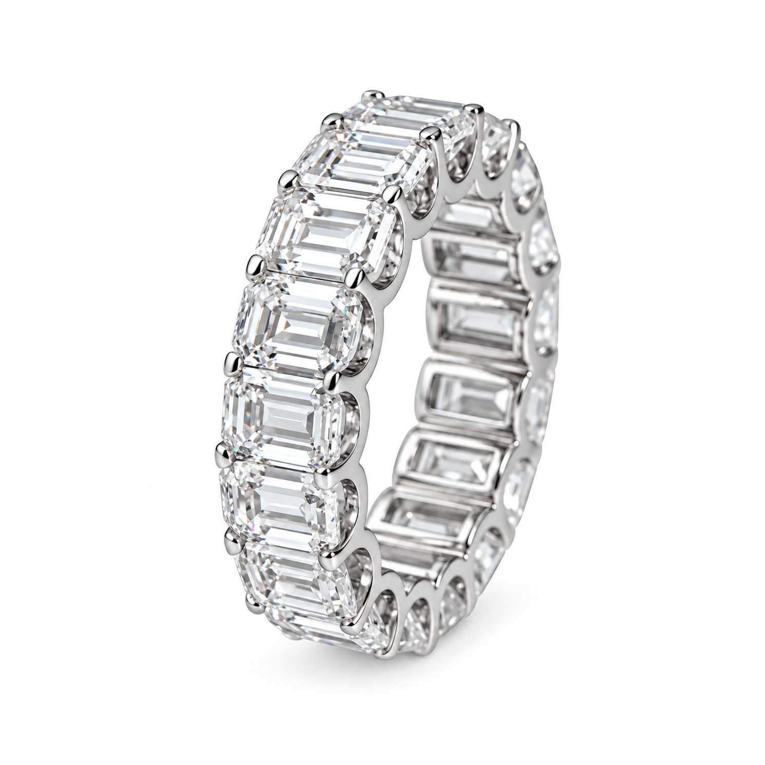 Moissanite Baguette Eternity Band Ring