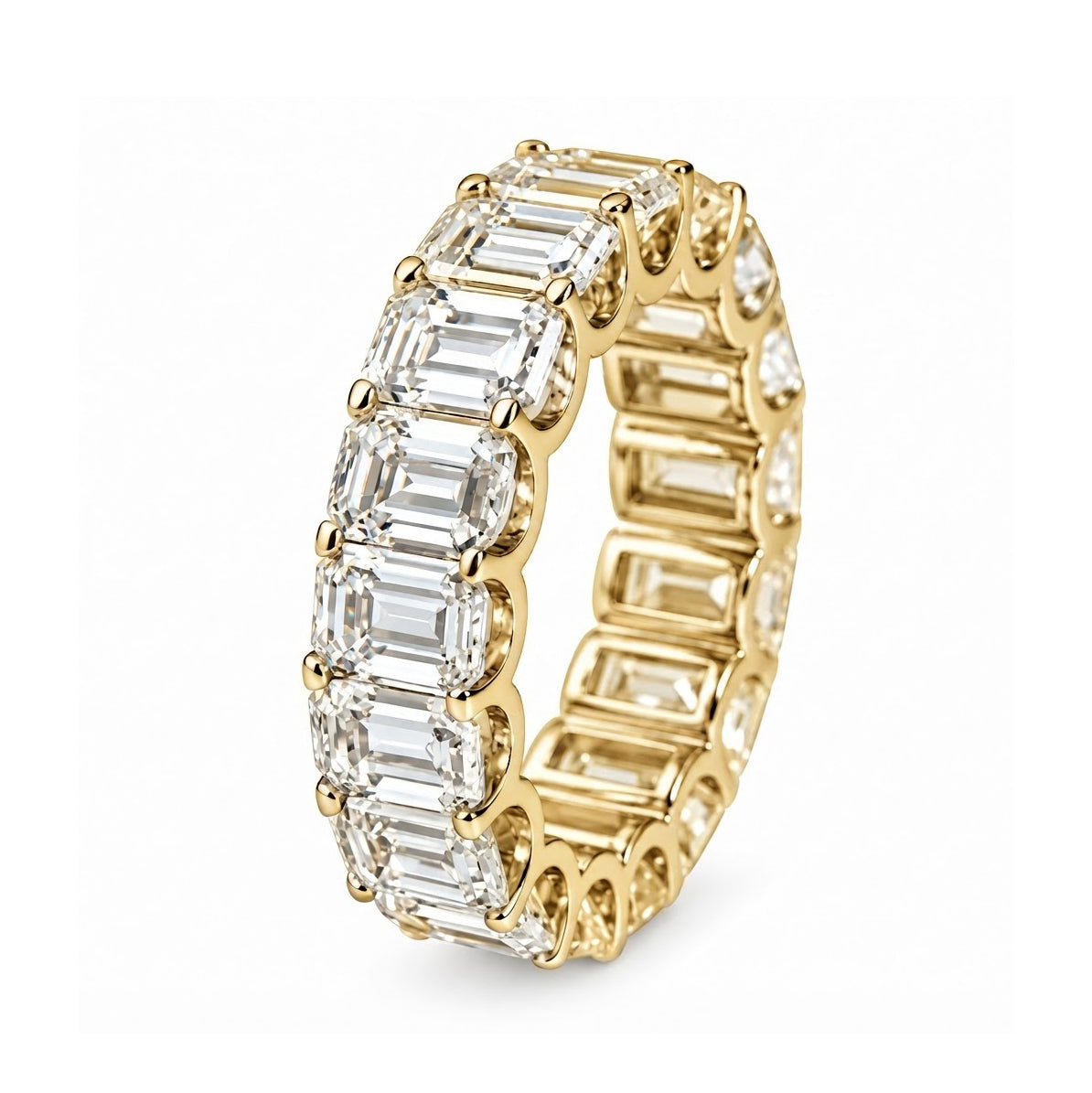 Moissanite Baguette Eternity Band Ring