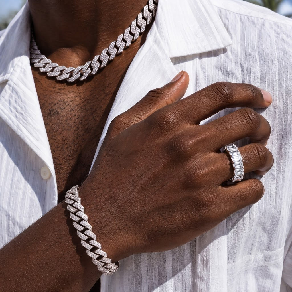 Moissanite Baguette Eternity Band Ring