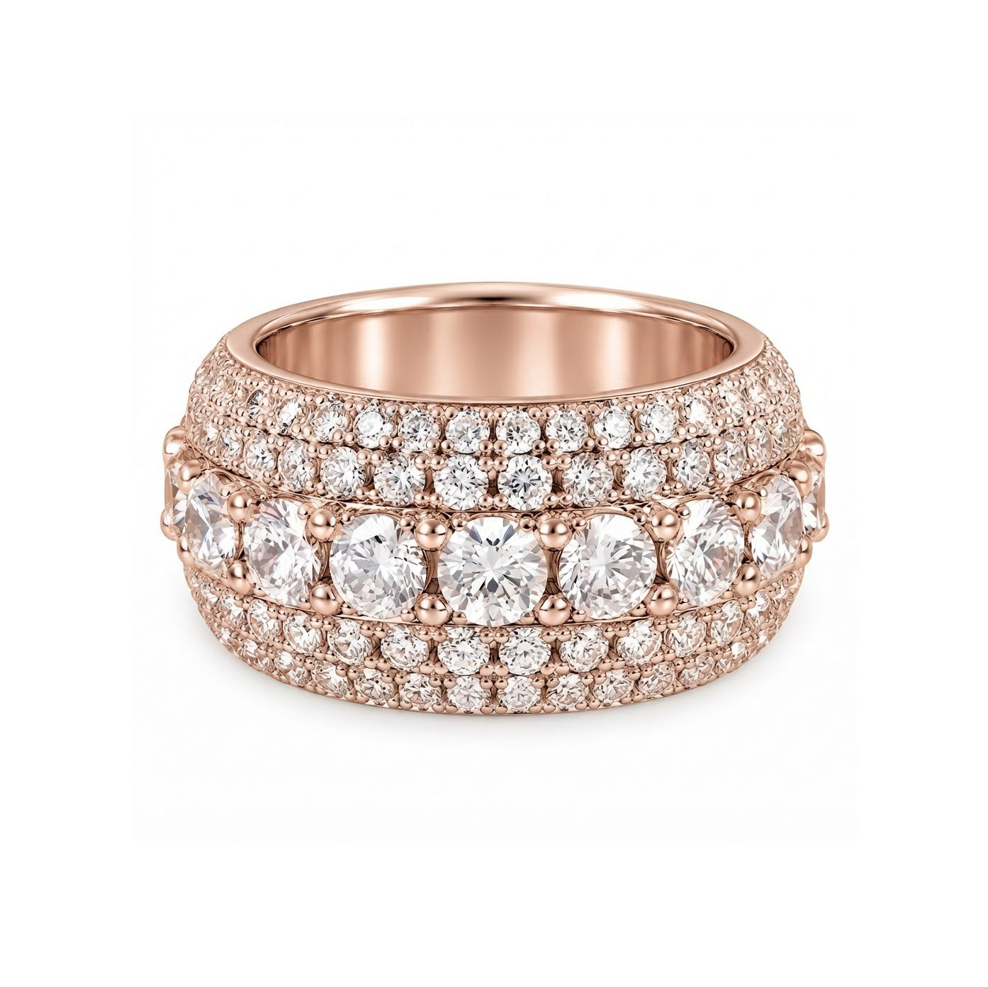 Iced Out VVS 5-Layer Moissanite Diamond Ring