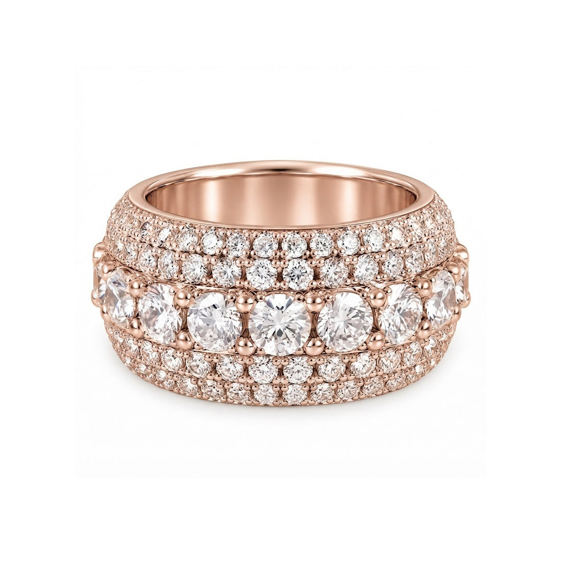 Iced Out VVS 5-Layer Moissanite Diamond Ring
