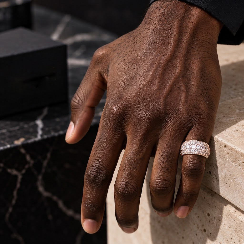 Iced Out VVS 5-Layer Moissanite Diamond Ring