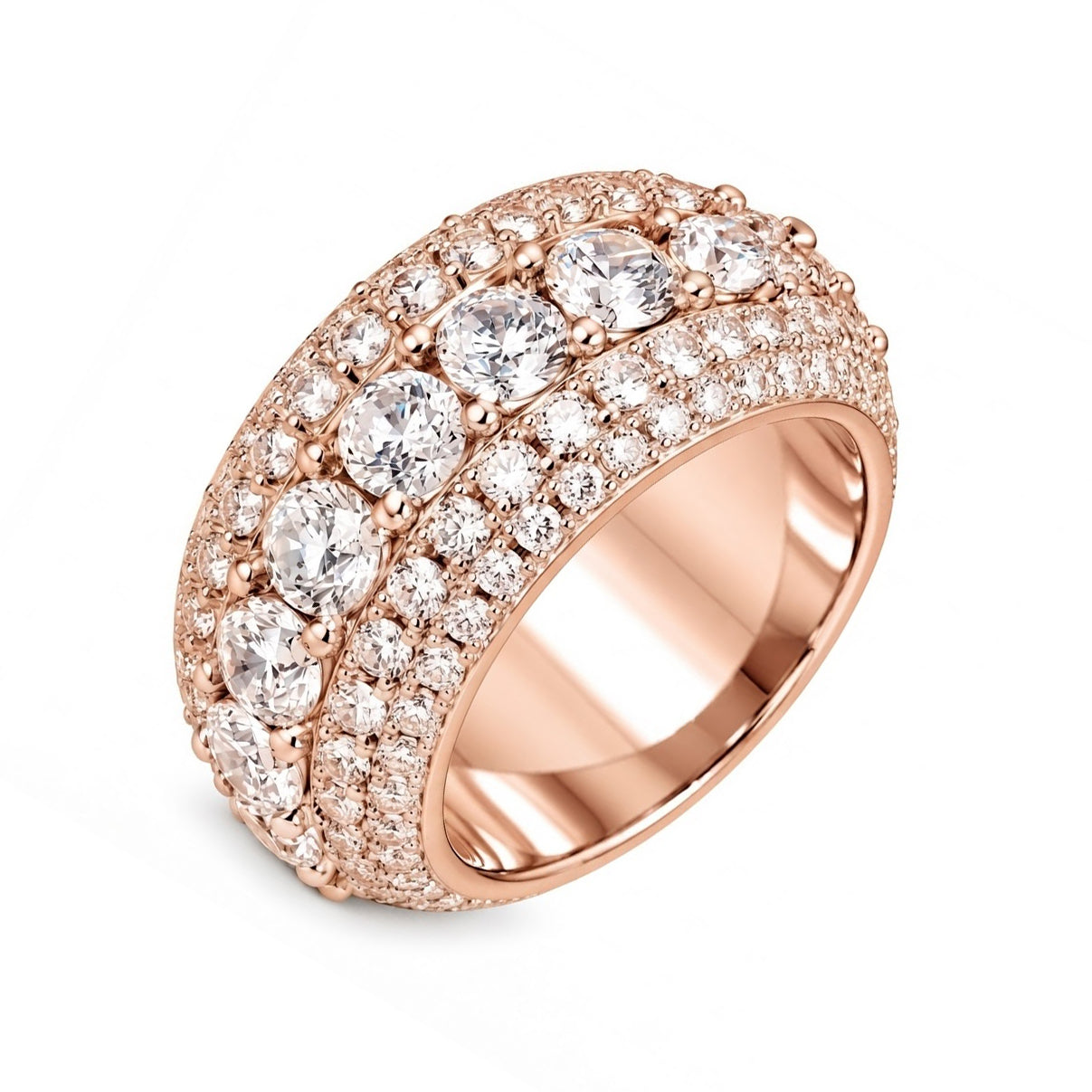 Iced Out VVS 5-Layer Moissanite Diamond Ring