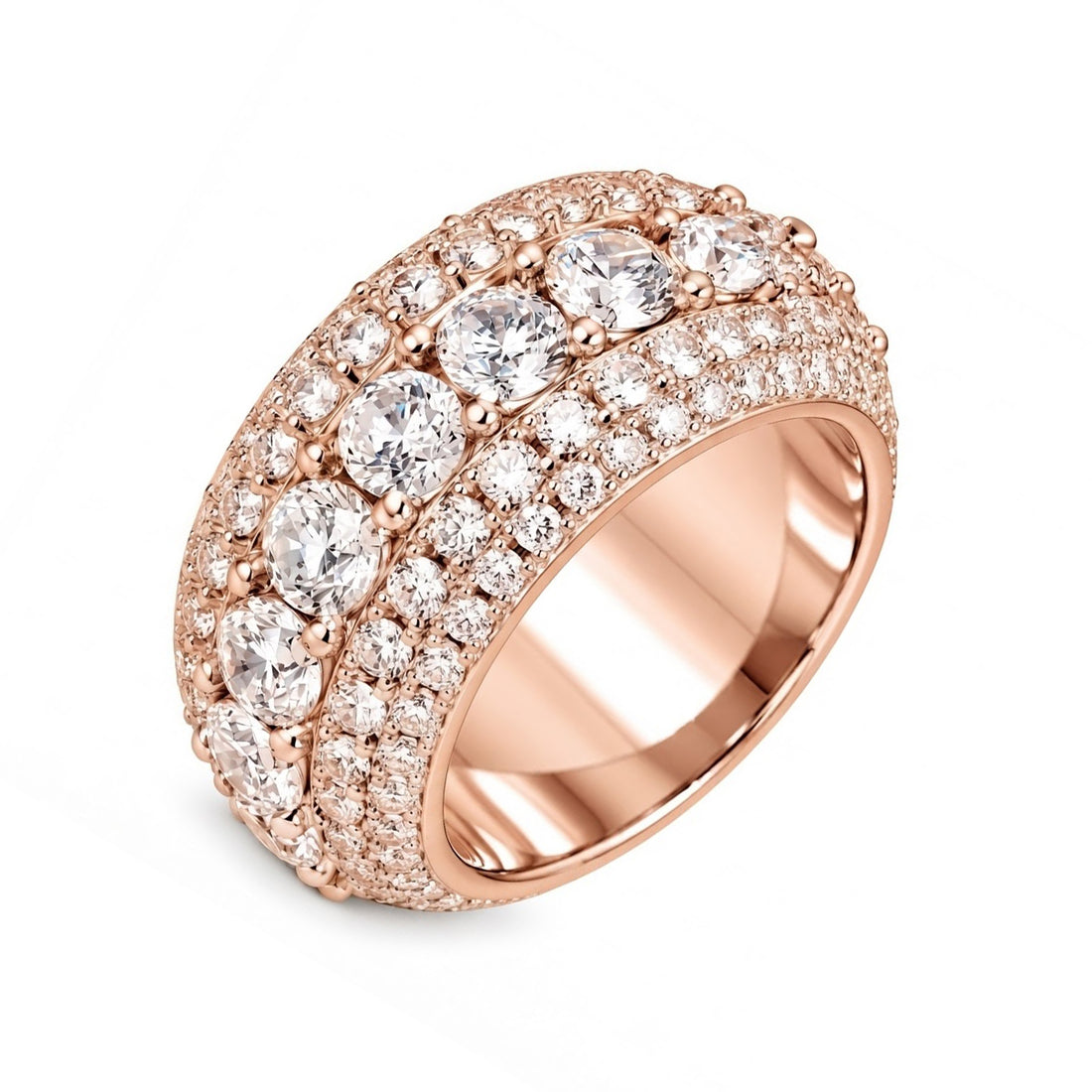Iced Out VVS 5-Layer Moissanite Diamond Ring