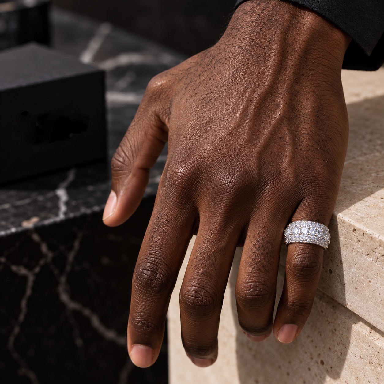 Iced Out VVS 5-Layer Moissanite Diamond Ring